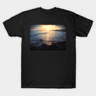 Sea and Waves in Dawn of Terracina T-Shirt